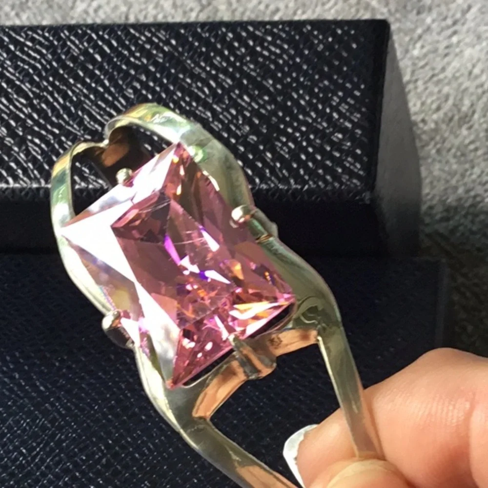 SOLD 💚💕💕💕SOLD💕💕💕💕Gorgeous 925 Design Pink Kunzite Mexican Bracelet - Picture 2 of 15